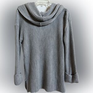 NWT Holistia Gray Ribbed Cowlneck Women's Sweater